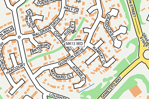 MK13 9ED map - OS OpenMap – Local (Ordnance Survey)