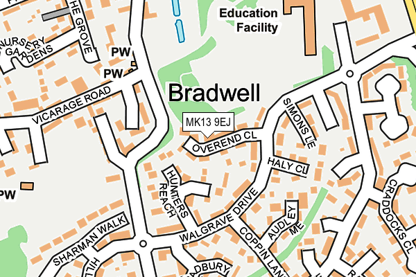 MK13 9EJ map - OS OpenMap – Local (Ordnance Survey)