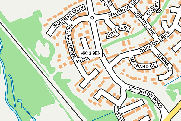 MK13 9EN map - OS OpenMap – Local (Ordnance Survey)