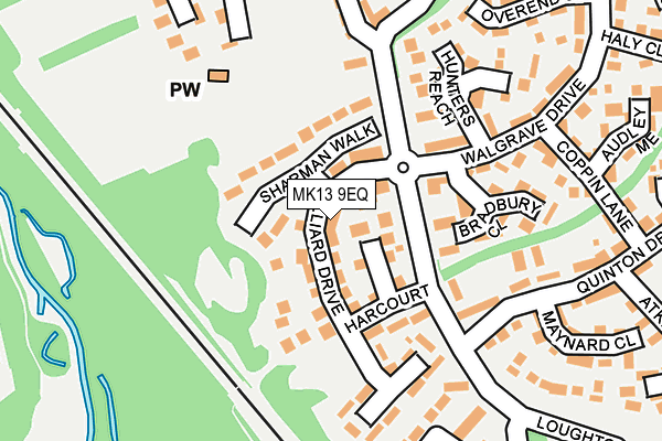 MK13 9EQ map - OS OpenMap – Local (Ordnance Survey)