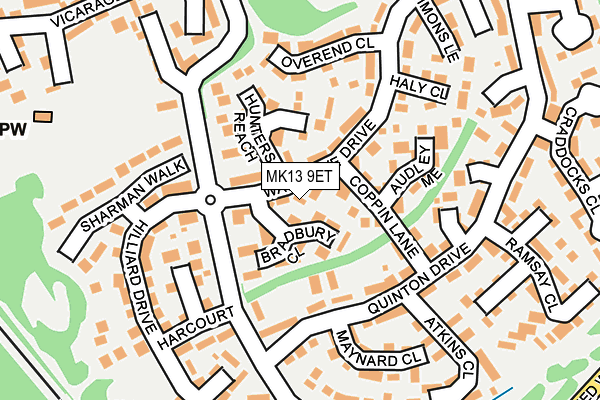 MK13 9ET map - OS OpenMap – Local (Ordnance Survey)