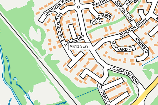 MK13 9EW map - OS OpenMap – Local (Ordnance Survey)