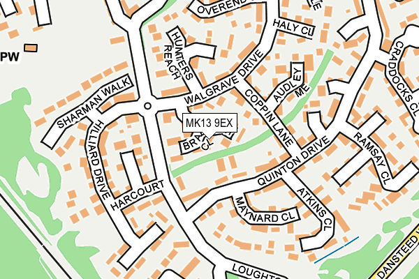 MK13 9EX map - OS OpenMap – Local (Ordnance Survey)