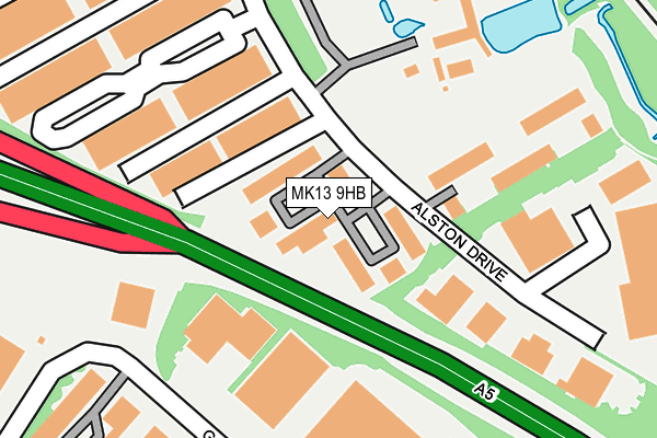 MK13 9HB map - OS OpenMap – Local (Ordnance Survey)