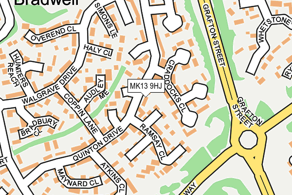 MK13 9HJ map - OS OpenMap – Local (Ordnance Survey)