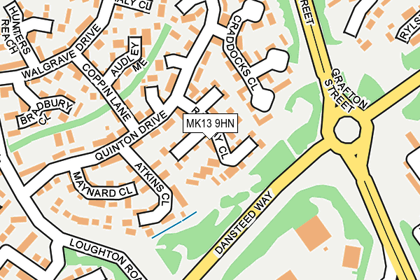 MK13 9HN map - OS OpenMap – Local (Ordnance Survey)