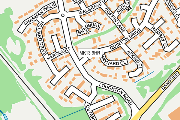 MK13 9HR map - OS OpenMap – Local (Ordnance Survey)