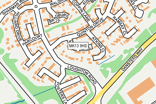 MK13 9HS map - OS OpenMap – Local (Ordnance Survey)