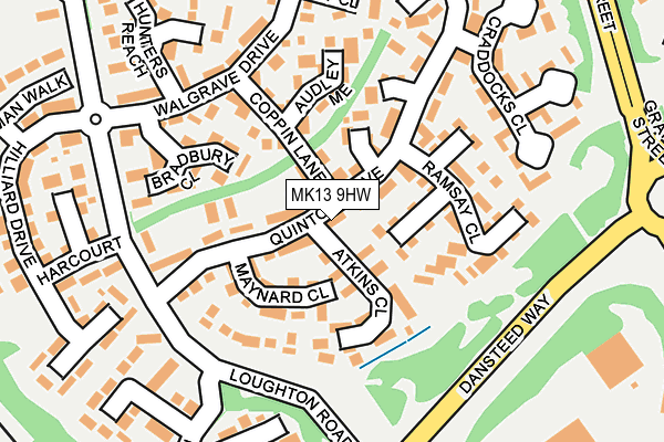 MK13 9HW map - OS OpenMap – Local (Ordnance Survey)