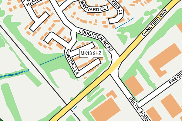 MK13 9HZ map - OS OpenMap – Local (Ordnance Survey)