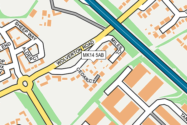 MK14 5AB map - OS OpenMap – Local (Ordnance Survey)