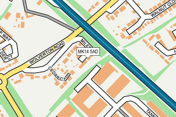 MK14 5AD map - OS OpenMap – Local (Ordnance Survey)