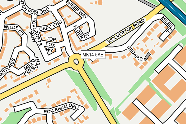 MK14 5AE map - OS OpenMap – Local (Ordnance Survey)