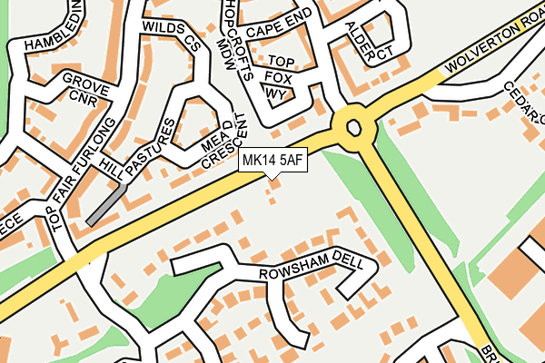 MK14 5AF map - OS OpenMap – Local (Ordnance Survey)