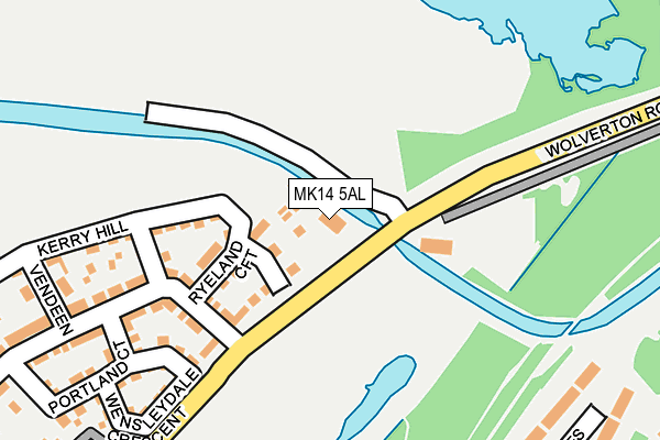 MK14 5AL map - OS OpenMap – Local (Ordnance Survey)