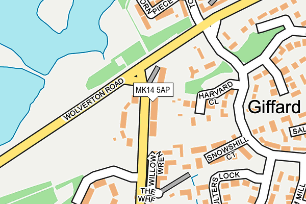 MK14 5AP map - OS OpenMap – Local (Ordnance Survey)
