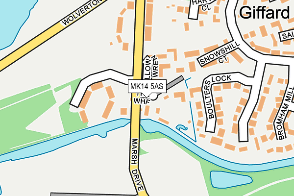 MK14 5AS map - OS OpenMap – Local (Ordnance Survey)