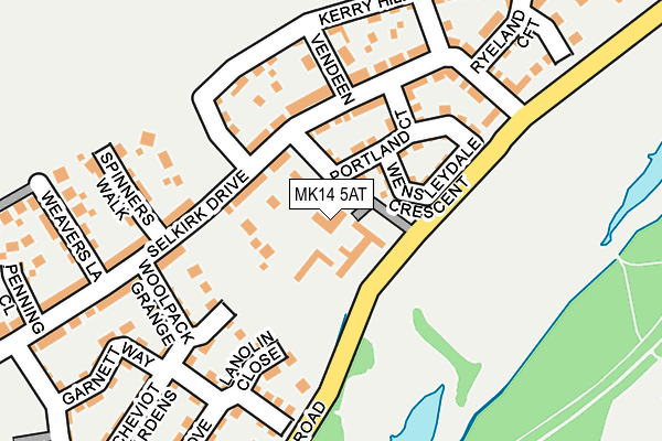 MK14 5AT map - OS OpenMap – Local (Ordnance Survey)