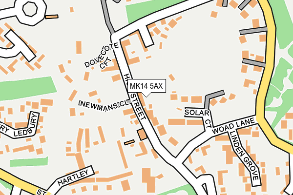 MK14 5AX map - OS OpenMap – Local (Ordnance Survey)