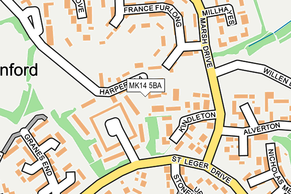 MK14 5BA map - OS OpenMap – Local (Ordnance Survey)