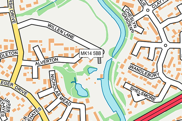 MK14 5BB map - OS OpenMap – Local (Ordnance Survey)