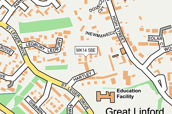 MK14 5BE map - OS OpenMap – Local (Ordnance Survey)