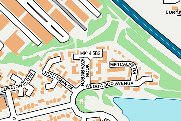 MK14 5BS map - OS OpenMap – Local (Ordnance Survey)