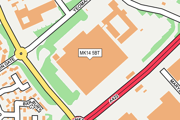 MK14 5BT map - OS OpenMap – Local (Ordnance Survey)