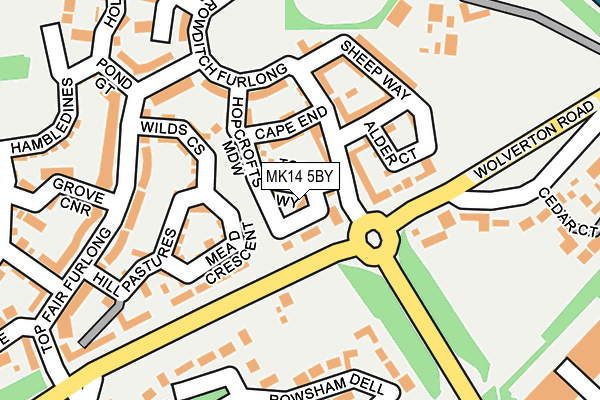 MK14 5BY map - OS OpenMap – Local (Ordnance Survey)