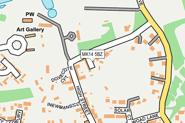 MK14 5BZ map - OS OpenMap – Local (Ordnance Survey)
