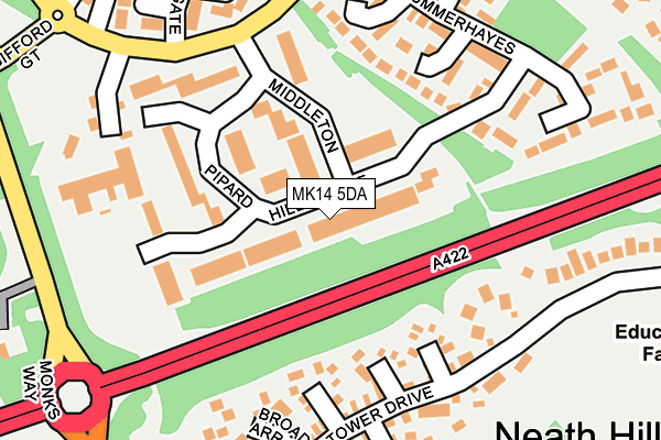 MK14 5DA map - OS OpenMap – Local (Ordnance Survey)