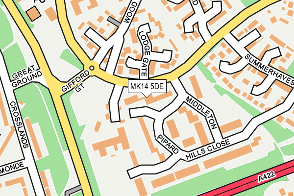 MK14 5DE map - OS OpenMap – Local (Ordnance Survey)