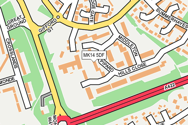 MK14 5DF map - OS OpenMap – Local (Ordnance Survey)