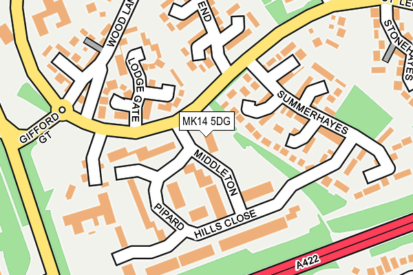 MK14 5DG map - OS OpenMap – Local (Ordnance Survey)