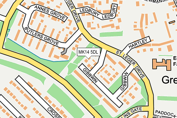 MK14 5DL map - OS OpenMap – Local (Ordnance Survey)