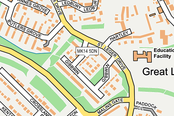 MK14 5DN map - OS OpenMap – Local (Ordnance Survey)