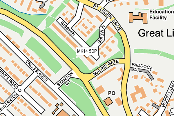MK14 5DP map - OS OpenMap – Local (Ordnance Survey)