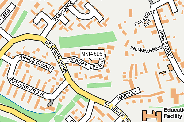 MK14 5DS map - OS OpenMap – Local (Ordnance Survey)