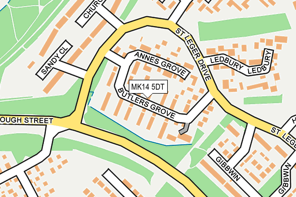 MK14 5DT map - OS OpenMap – Local (Ordnance Survey)