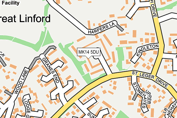 MK14 5DU map - OS OpenMap – Local (Ordnance Survey)