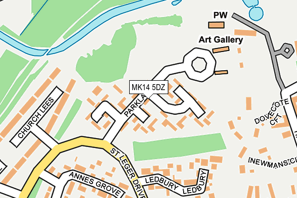 MK14 5DZ map - OS OpenMap – Local (Ordnance Survey)