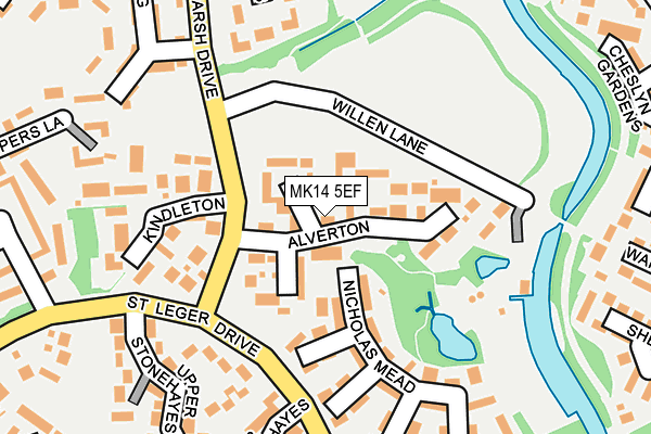 MK14 5EF map - OS OpenMap – Local (Ordnance Survey)