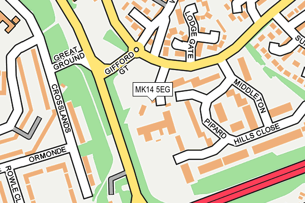 MK14 5EG map - OS OpenMap – Local (Ordnance Survey)