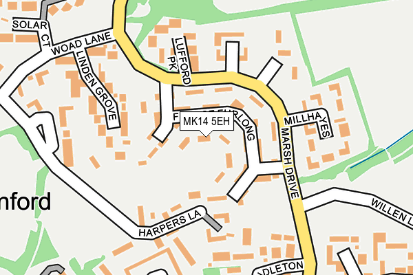 MK14 5EH map - OS OpenMap – Local (Ordnance Survey)