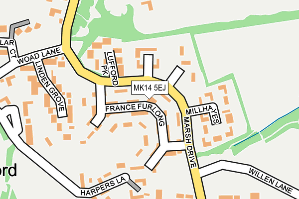 MK14 5EJ map - OS OpenMap – Local (Ordnance Survey)