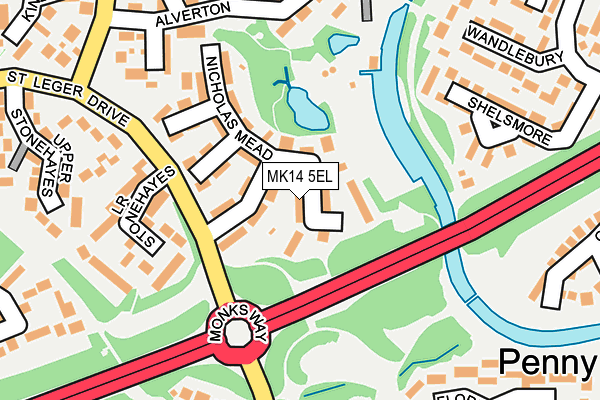 MK14 5EL map - OS OpenMap – Local (Ordnance Survey)
