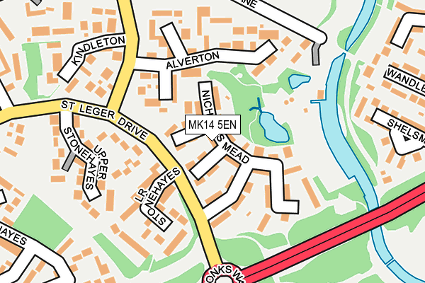 MK14 5EN map - OS OpenMap – Local (Ordnance Survey)