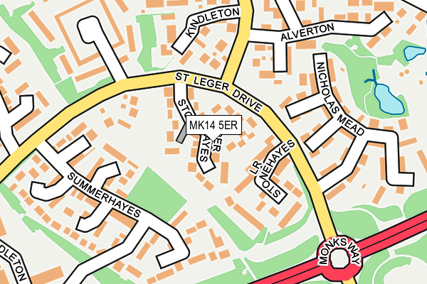 MK14 5ER map - OS OpenMap – Local (Ordnance Survey)