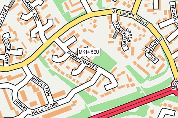 MK14 5EU map - OS OpenMap – Local (Ordnance Survey)
