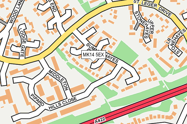 MK14 5EX map - OS OpenMap – Local (Ordnance Survey)